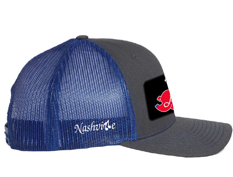 Jack Cawthon's Bar-B-Que Charcoal/ Royal Blue Mesh Snapback Cap