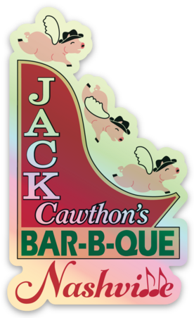 Jack's Bar-B-Que Hologram Logo Sticker