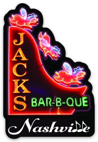 Jack's Bar-B-Que Neon Logo Sticker
